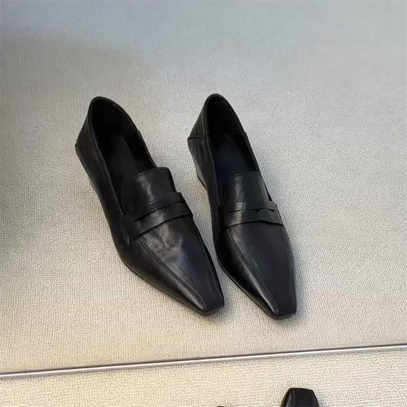 Mocasines de mujer estilo francés con punta cuadrada