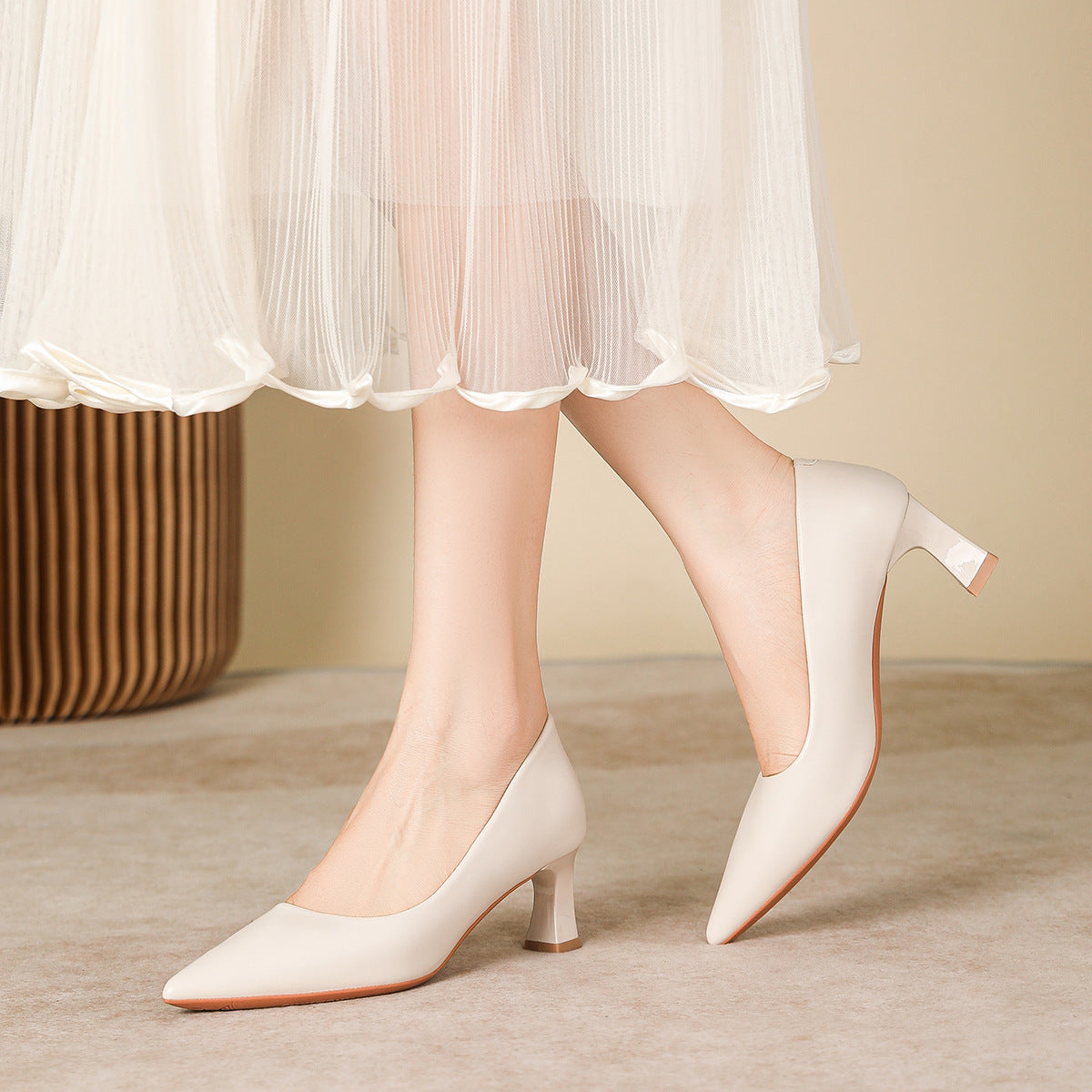 Zapatos de mujer de estilo francés con tacón de bloque