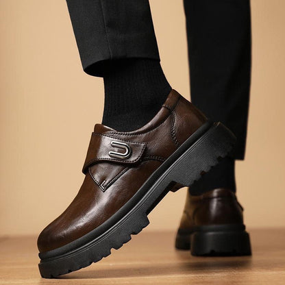 🐂Cuero🐂Zapatos Derby transpirables de suela gruesa