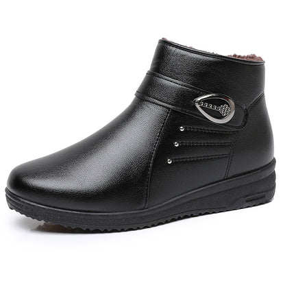 Botines de mujer con suela blanda y forro polar.