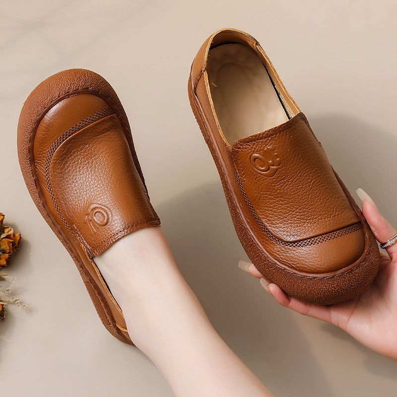 Zapatos de mujer hechos a mano con puntera redonda