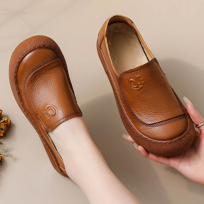 Zapatos de mujer hechos a mano con puntera redonda