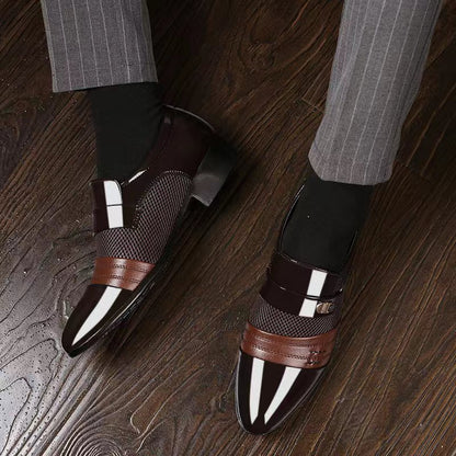 Zapatos de cuero con acabado espejo para hombre
