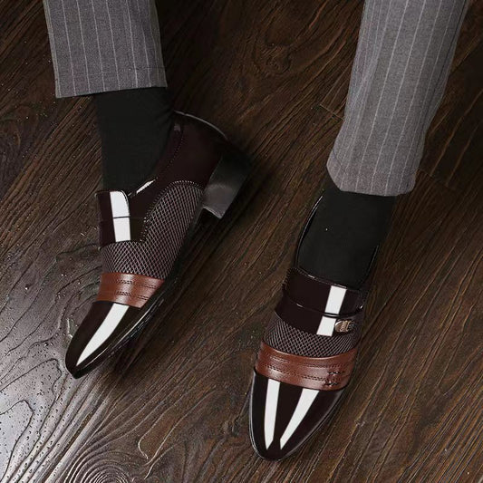 Zapatos de cuero con acabado espejo para hombre