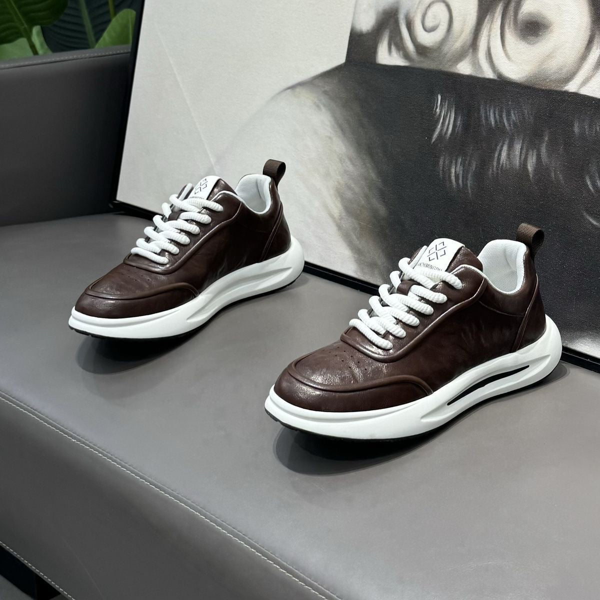 Zapatillas para hombre de suela gruesa, antideslizante y suave