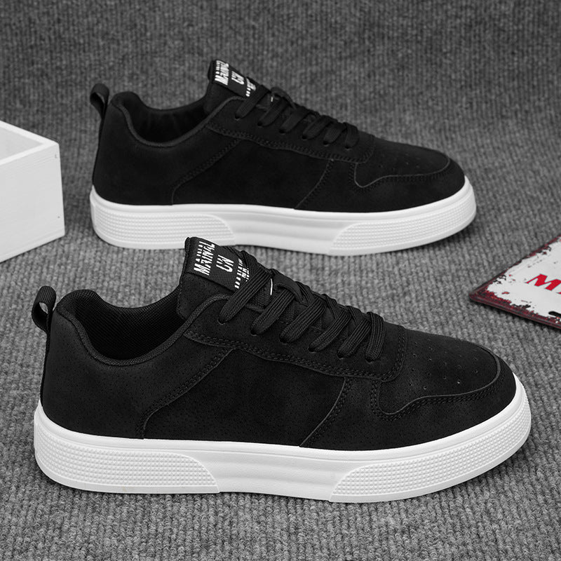 Zapatillas de skate antideslizantes para hombre con acabado de piel