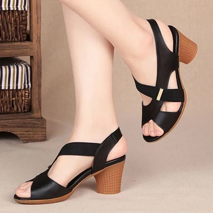 Tacones altos (talón a cuadros)