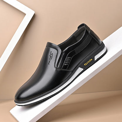 Zapatos de cuero blancos sin cordones para hombre
