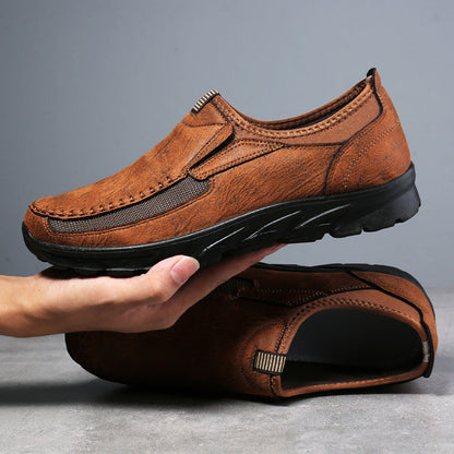 Zapatos de piel auténtica para hombre, estilo británico