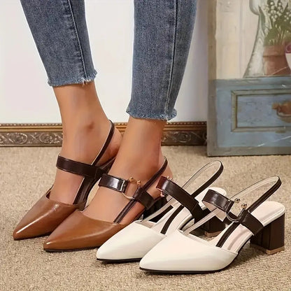 Zapatos de salón de tacón medio con pulsera para mujer