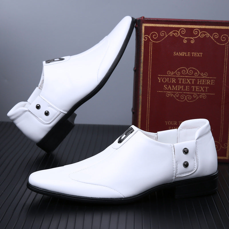 Zapatos de cuero formales de negocios para hombre, de punta afilada