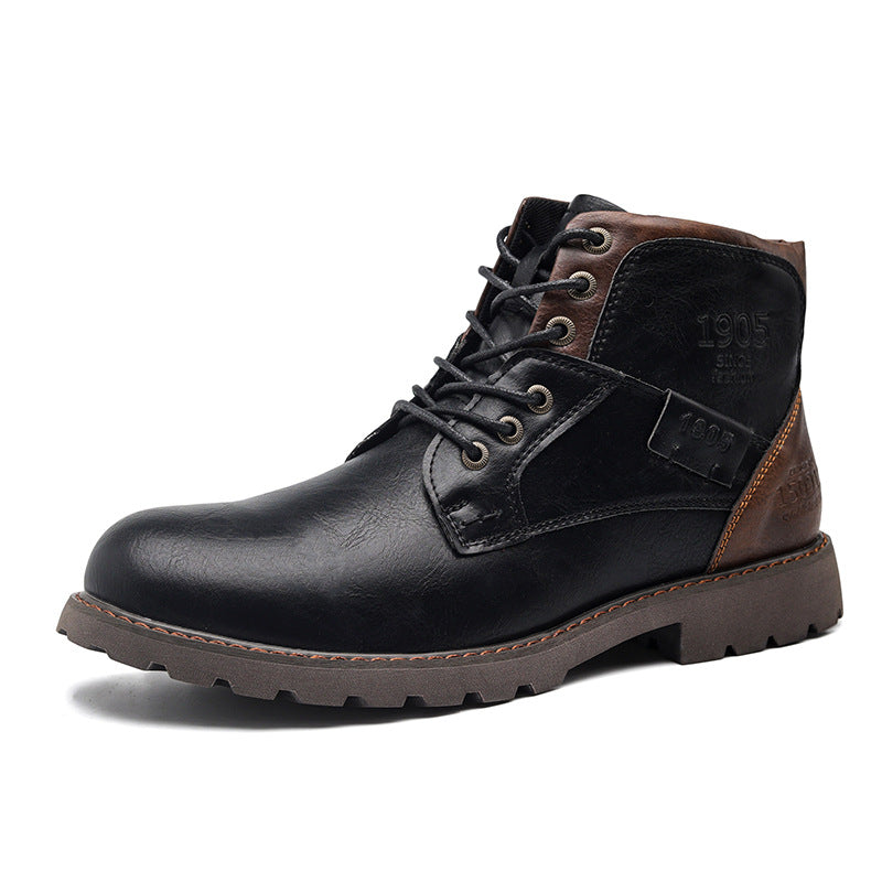 Botas de cuero para hombre de estilo británico vintage