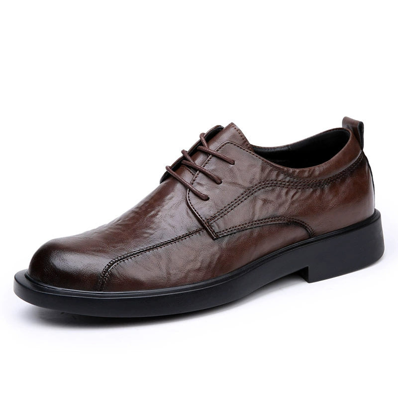 Zapatos de cuero auténtico para hombre (estilo de punta redonda)