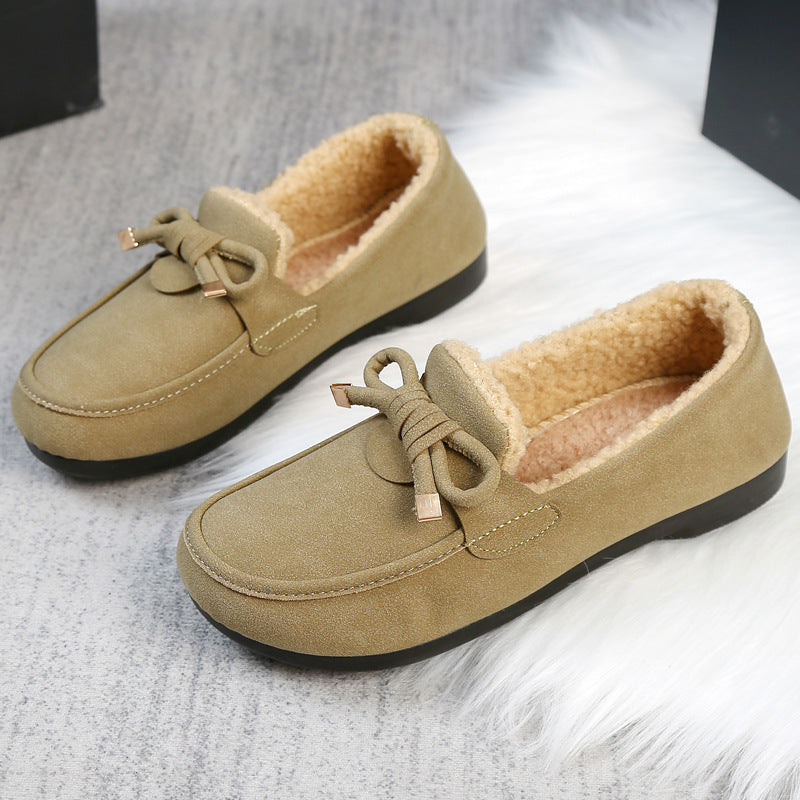 Zapatos planos casuales y cálidos
