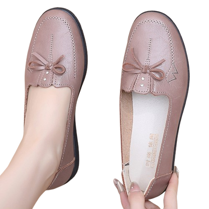 Zapatos planos de cuero antideslizantes para mujer