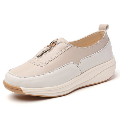 Zapatillas de plataforma con cremallera para mujer