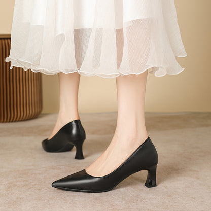 Zapatos de mujer de estilo francés con tacón de bloque