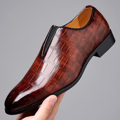Zapatos casuales de cuero para hombre con textura de piedra