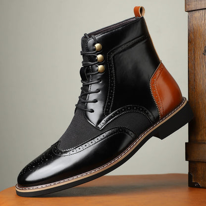 Botines de caña alta para hombre con diseño de bloques de color