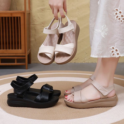 Sandalias de cuña con plataforma para mujer
