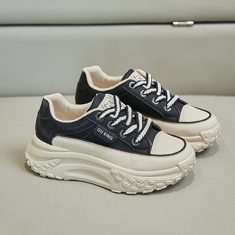 Zapatillas deportivas casuales de suela gruesa con aumento de altura