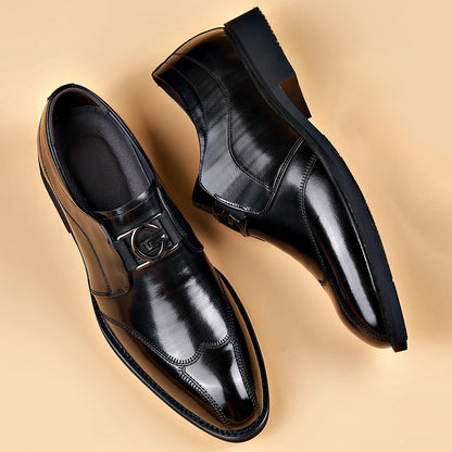Zapatos de cuero clásicos para hombre en dos tonos con un estampado sutil