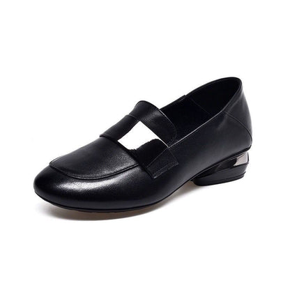 Zapatos de salón para mujer de punta redonda y tacón de bloque