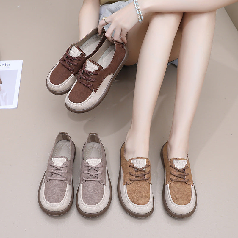 Zapatos resistentes al desgaste con punta redonda para mujer