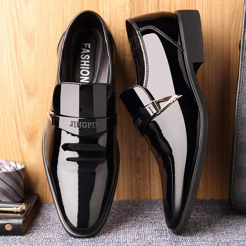 🐂Cuero🐂Zapatos de negocios para hombre de charol de alta gama