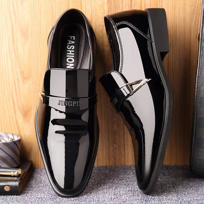 🐂Cuero🐂Zapatos de negocios para hombre de charol de alta gama