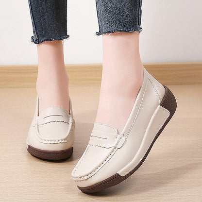 Zapatos de Piel Slip-On con Plataforma