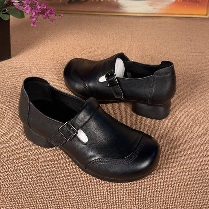 Zapatos de cuero resistentes al desgaste para mujer