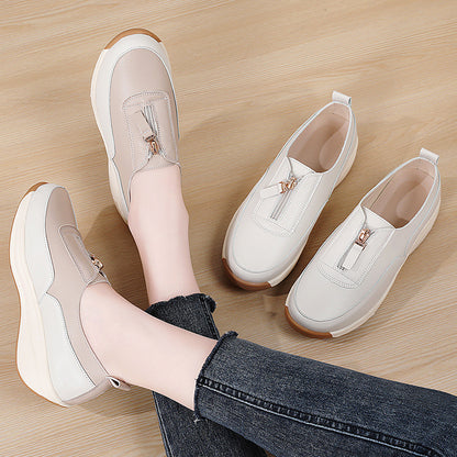 Zapatillas de plataforma con cremallera para mujer