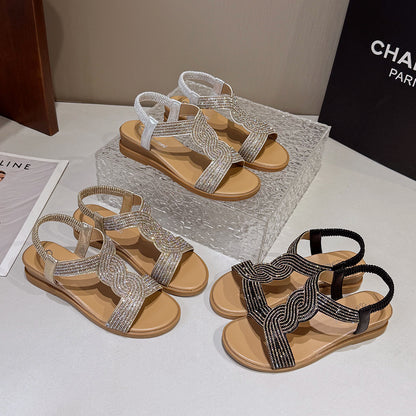Sandalias de cuña estilo romano