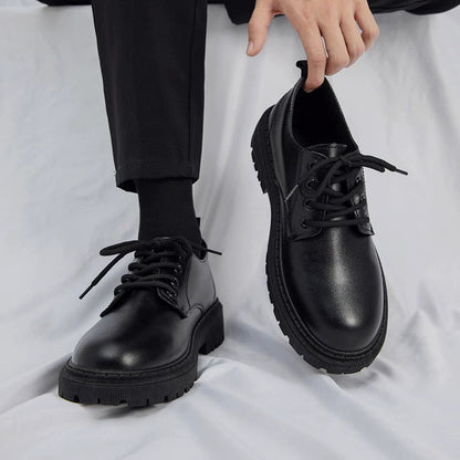 Zapatos de cuero para hombre de suela gruesa