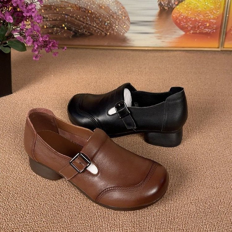 Zapatos de cuero resistentes al desgaste para mujer
