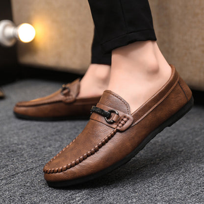 Zapatos de cuero sin cordones para hombre (estilo ejecutivo)