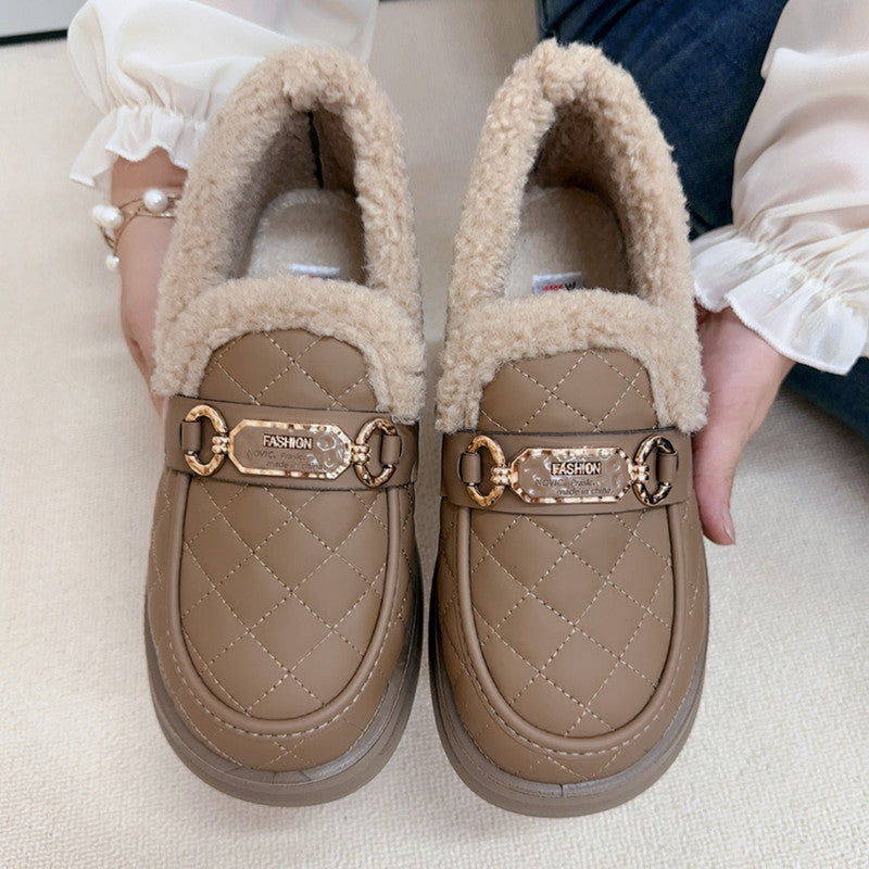 Zapatos acolchados tipo mocasín con plataforma para mujer