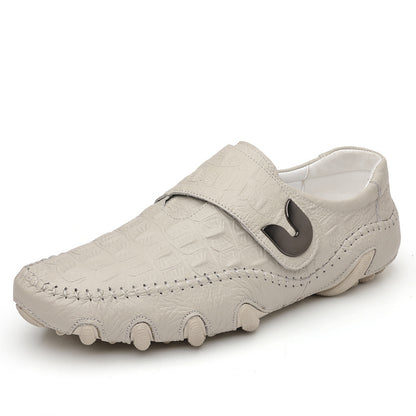 Zapatos para hombre de piel de vacuno auténtica con textura de cocodrilo