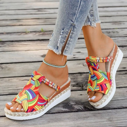 Sandalias de plataforma coloridas
