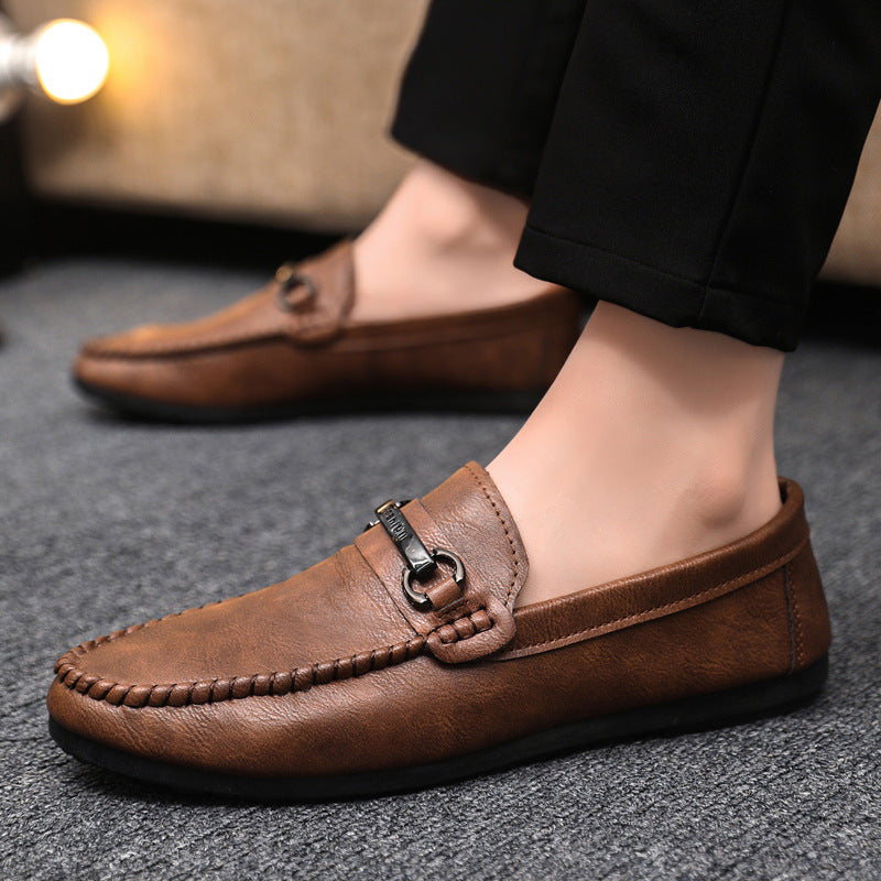 Zapatos de cuero sin cordones para hombre (estilo ejecutivo)