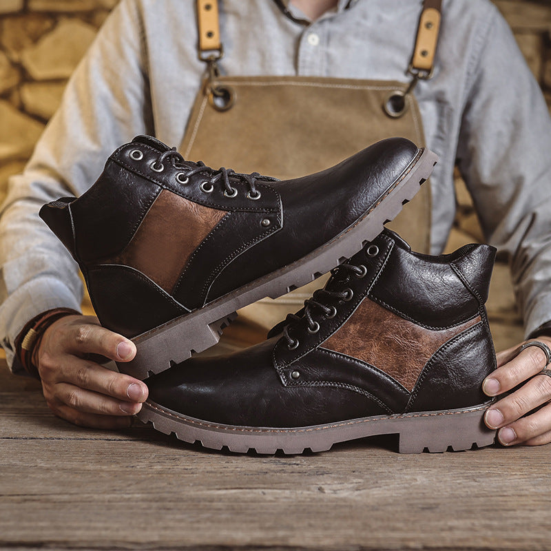 Botas de cuero para hombre de estilo británico vintage