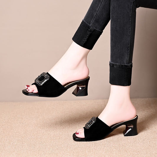 Sandalias planas tipo pala de estilo francés