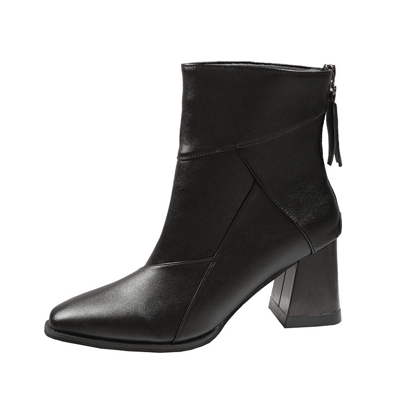 Botas de moda de tacón alto para mujer de estilo vintage