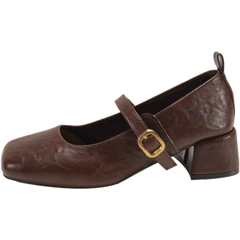 Zapatos Mary Jane de Piel Cómodos para Mujer