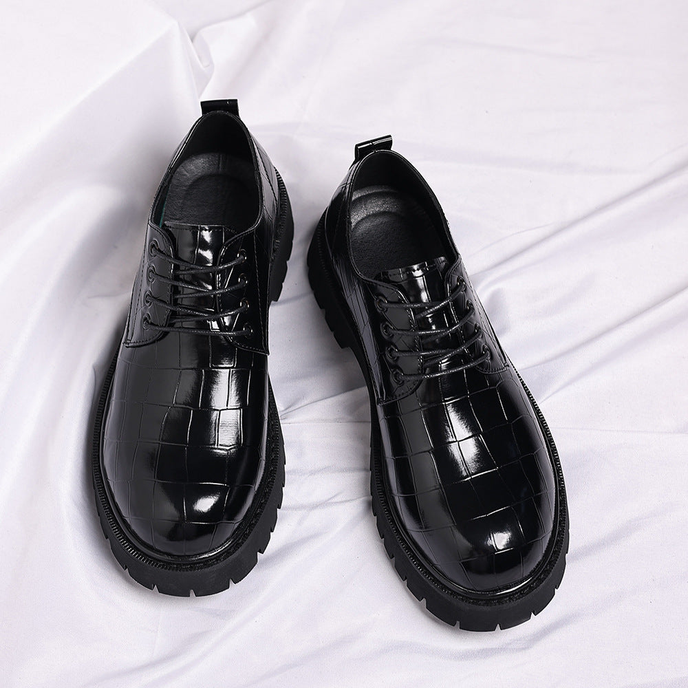 Zapatos de vestir para hombre con suela gruesa para aumentar la estatura
