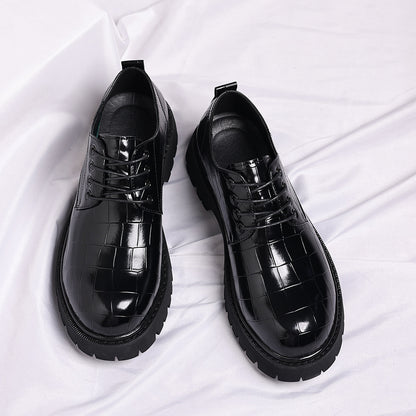 Zapatos de vestir para hombre con suela gruesa para aumentar la estatura