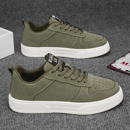 Zapatillas de skate antideslizantes para hombre con acabado de piel