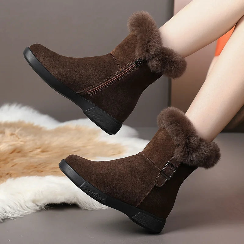 Botas de nieve cálidas y gruesas para mujer