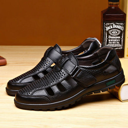 Sandalias de cuero transpirables para hombre